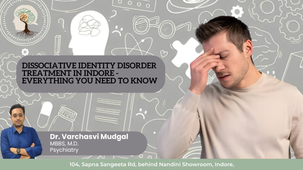 Dissociative Identity Disorder awareness and treatment concept with a patient experiencing mental health symptoms