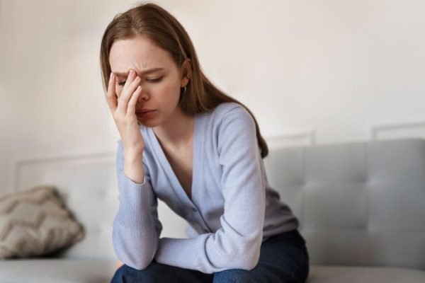 Woman experiencing depression and anxiety symptoms receiving psychiatric treatment in Indore